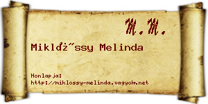 Miklóssy Melinda névjegykártya