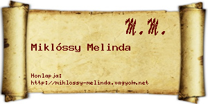 Miklóssy Melinda névjegykártya